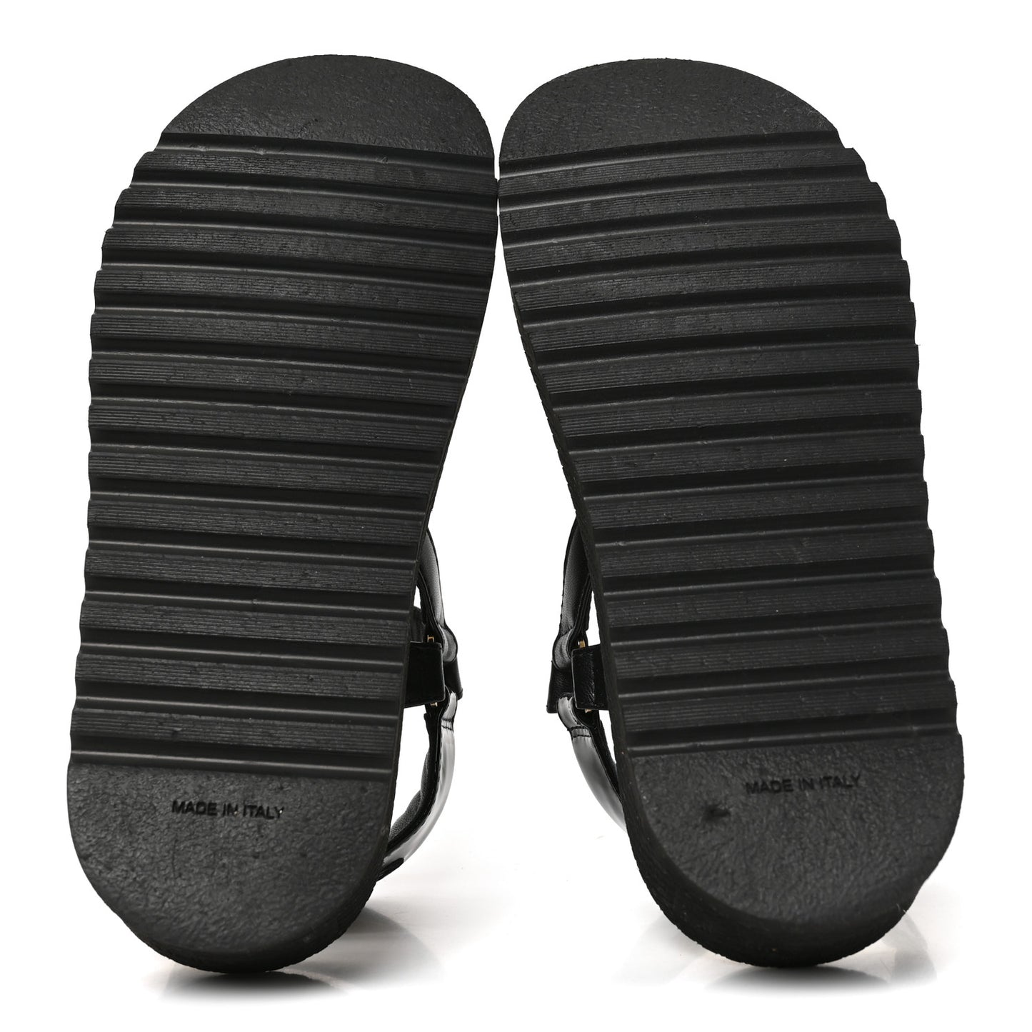 Lambskin Patent Calfskin Logo Platform Sandals 36 Black