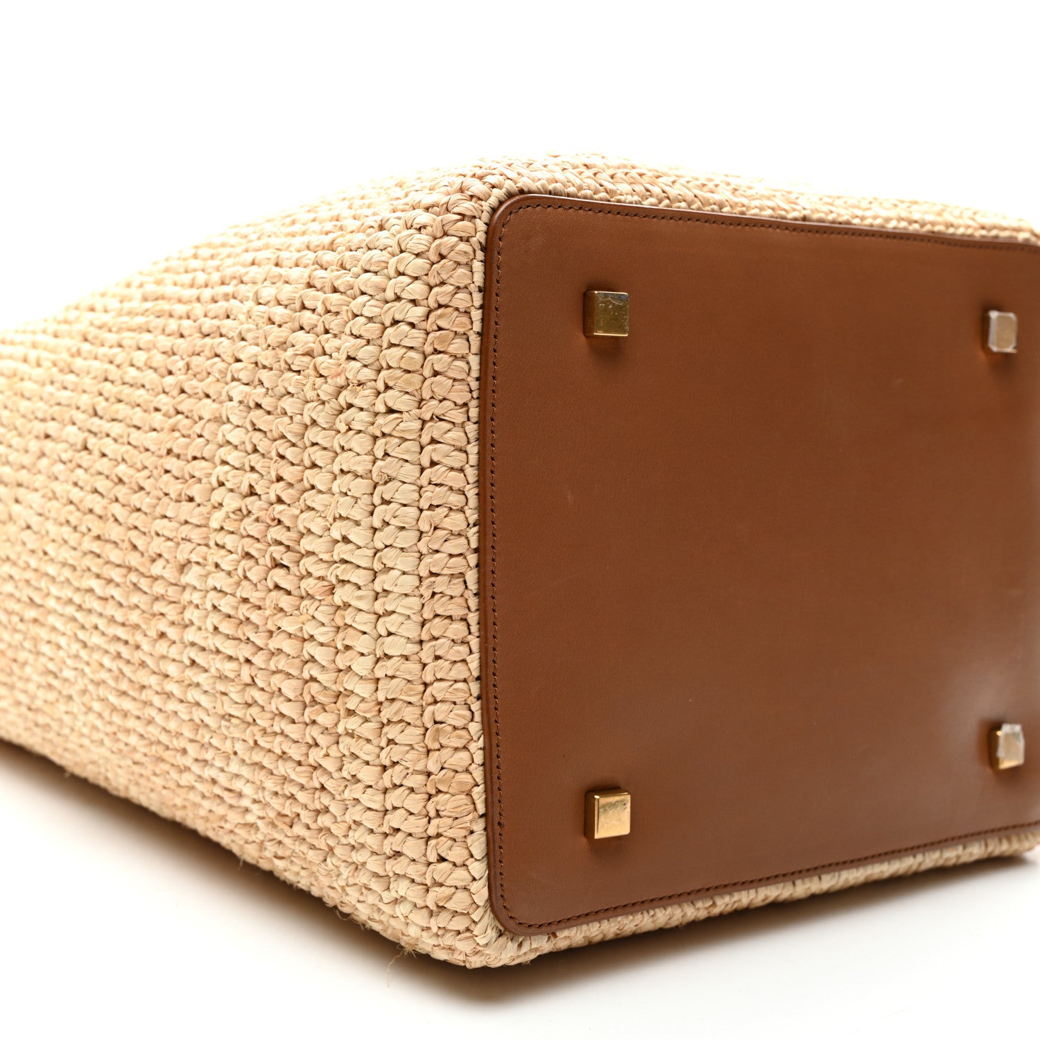 Saint Laurent Raffia Vegetable Le 37 Bucket Bag Naturel Brick 10 of 11