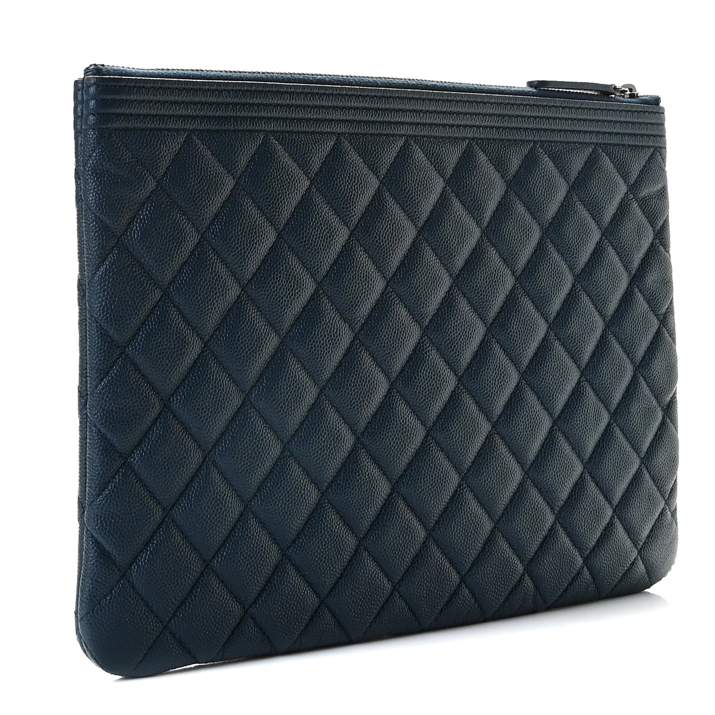 Caviar Quilted Medium Boy Cosmetic Case Navy