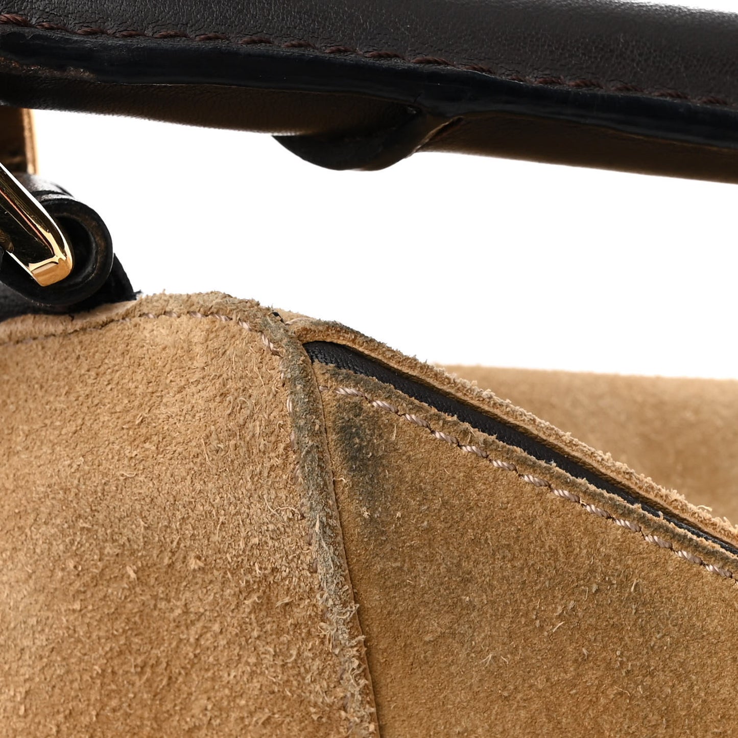 Suede Medium Puzzle Bag Gold