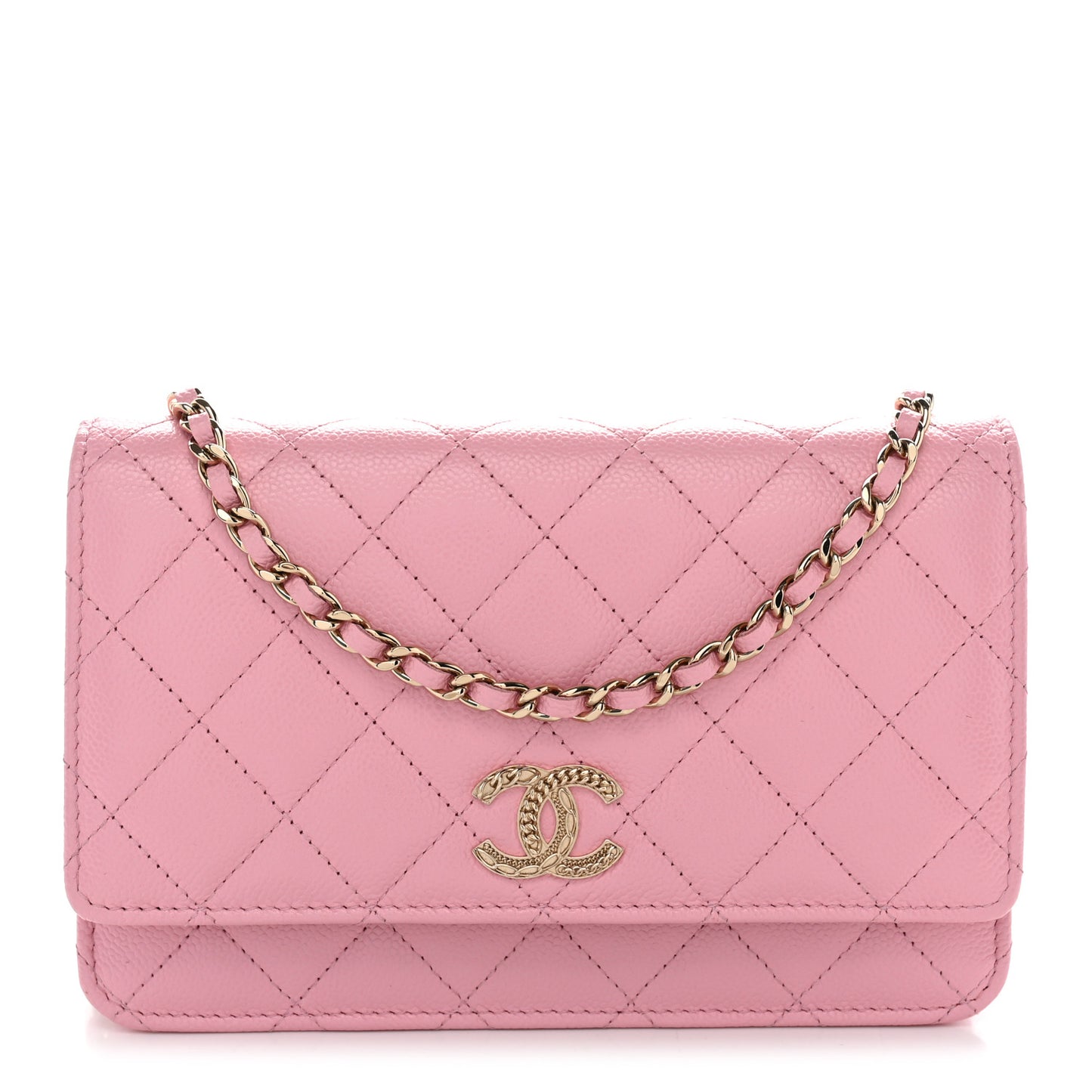 Caviar Quilted Multi Chain Wallet On Chain WOC Light Pink