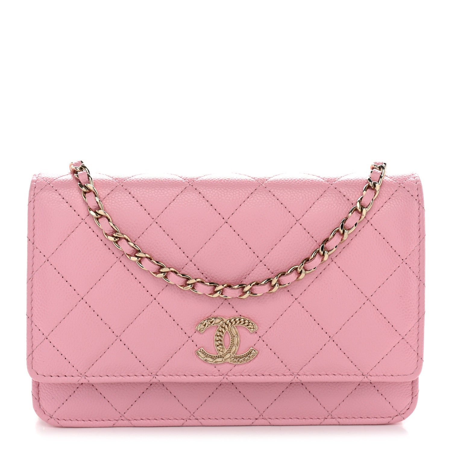Chanel Caviar Quilted Multi Chain Wallet On Chain WOC Light Pink 1 of 11