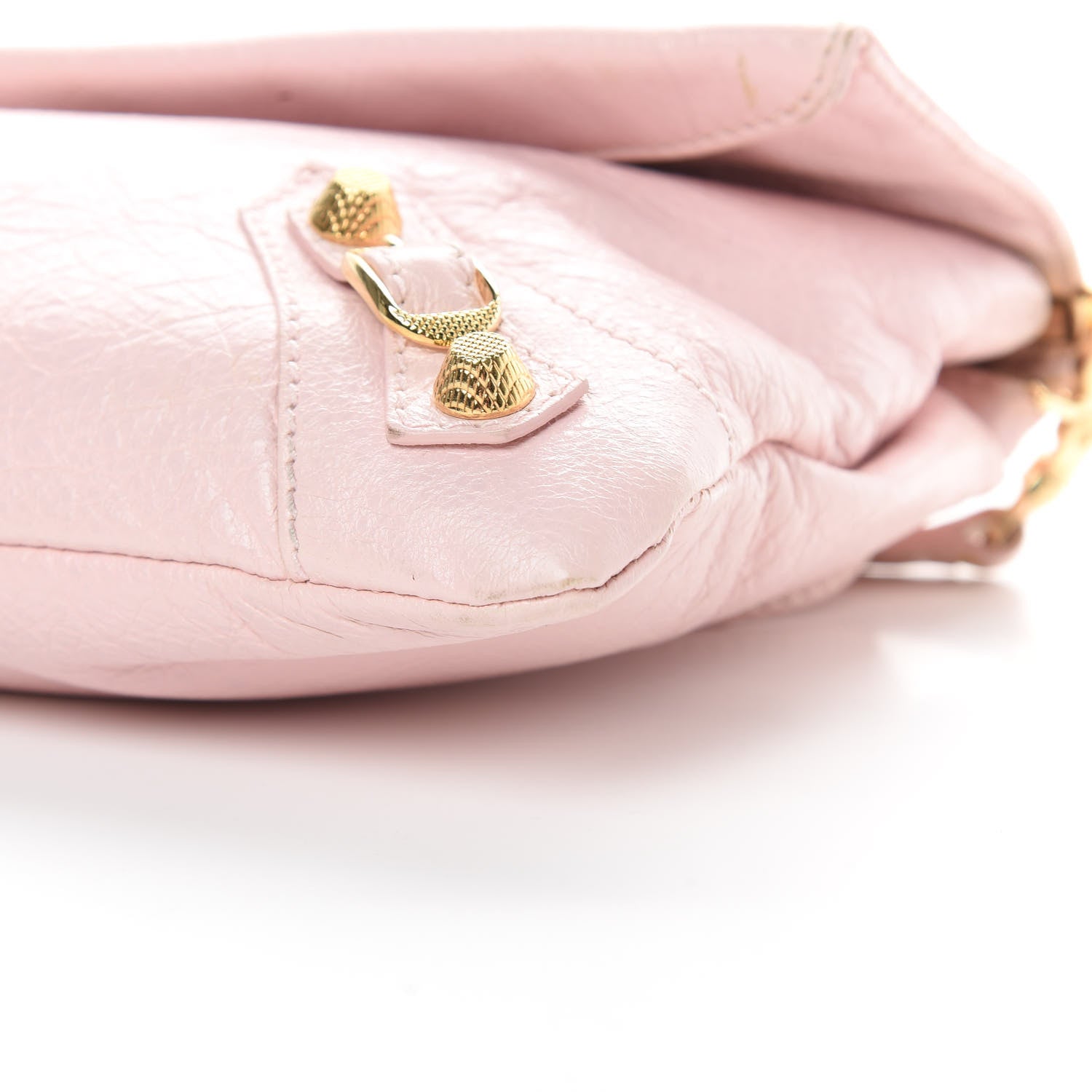 Balenciaga Agneau Giant 12 Gold Hardware Envelope Strap Clutch Rose Poudre 10 of 13