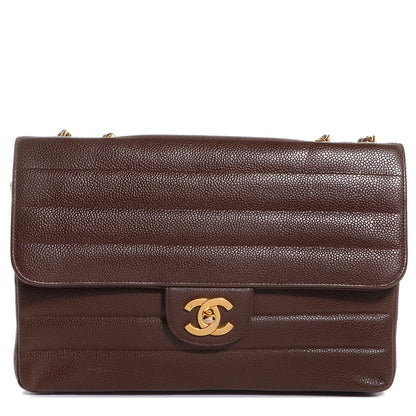 Chanel Caviar Horizontal Quilt Medium Single Flap Light Brown 1 of 9
