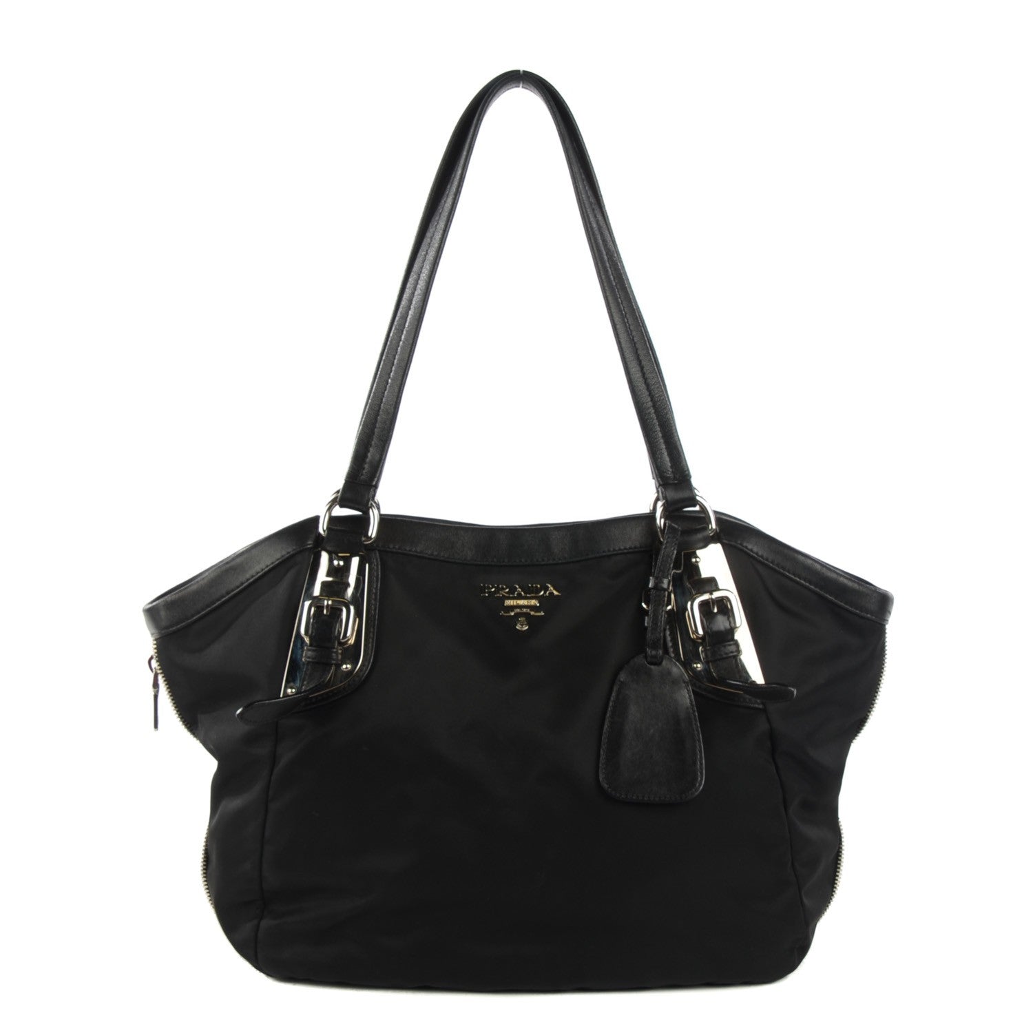 Prada Tessuto Nylon Nappa Shoulder Bag Nero Black 1 of 8