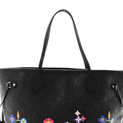 Louis Vuitton LV X TM Empreinte Flowers Neverfull MM Black 8 of 10