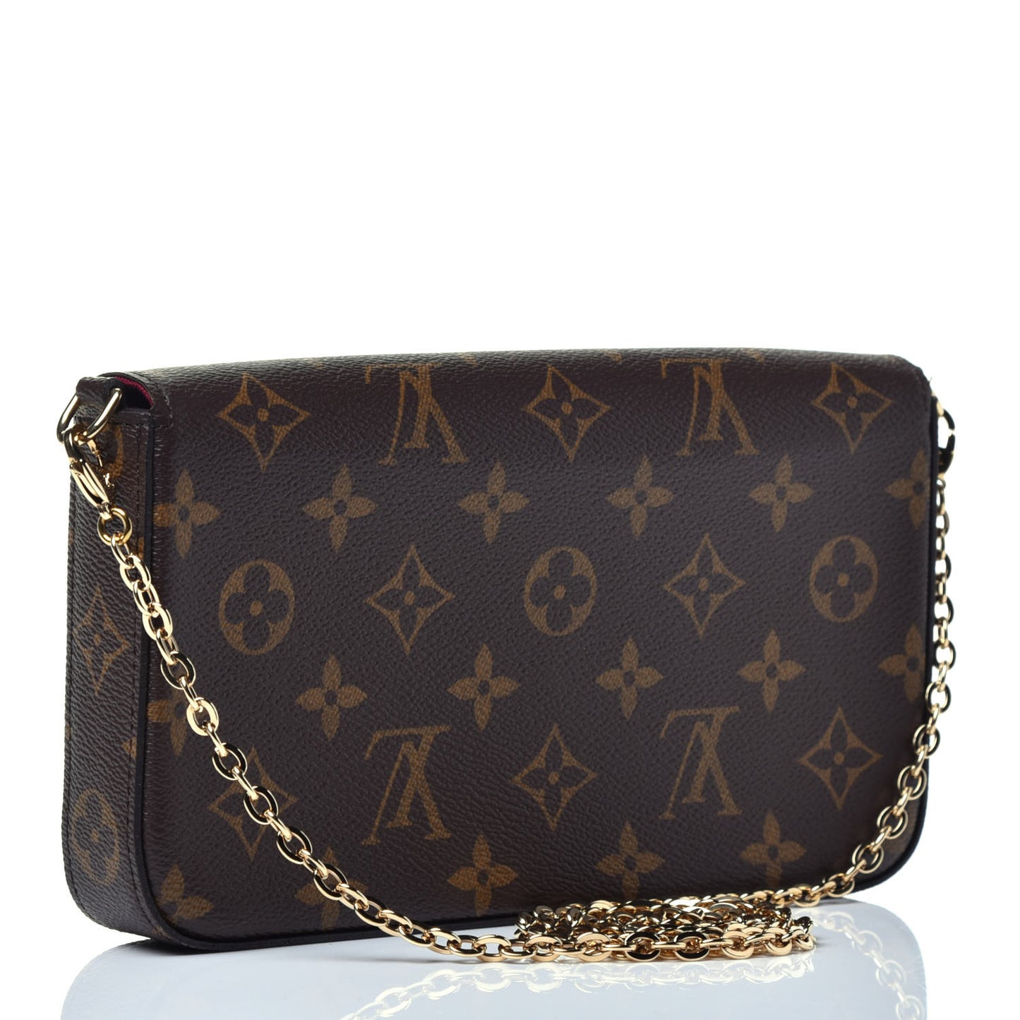 Monogram Pochette Felicie Chain Wallet Fuchsia