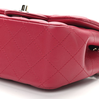 Chanel Lambskin Quilted Mini Square Flap Dark Pink 8 of 8