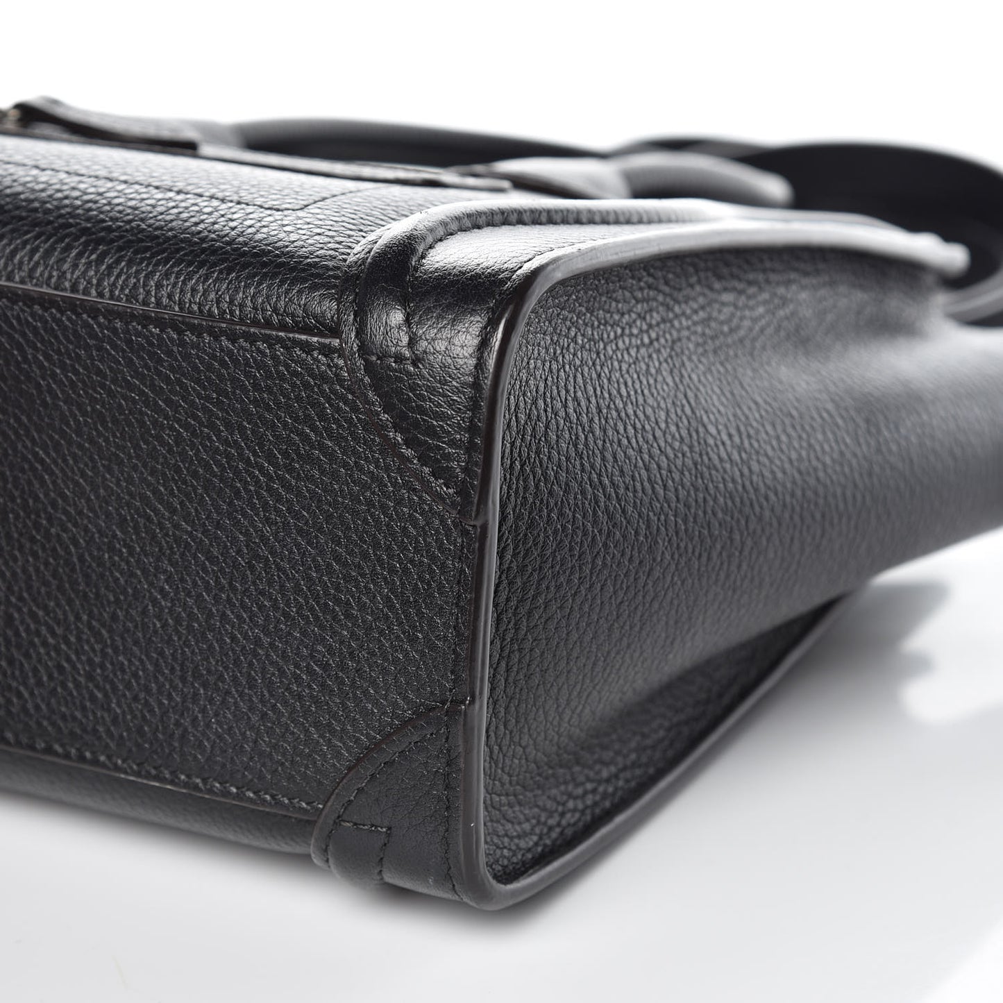 Drummed Calfskin Nano Luggage Black