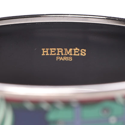 Hermes Enamel Printed Wide Quadrige Bracelet 75 4 of 5