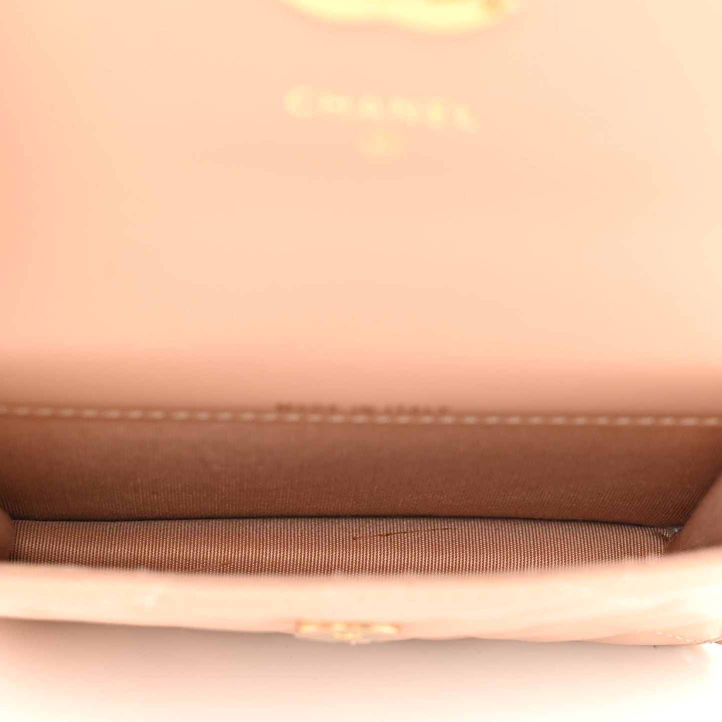 Calfskin Quilted Perfect Fit Coin Purse With Chain Beige
