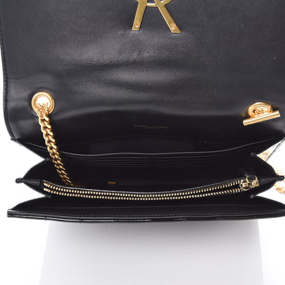 Saint Laurent Patent Calfskin Matelasse Monogram Vicky Chain Wallet Black 5 of 6