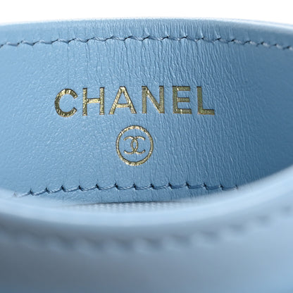 Chanel Lambskin Quilted Chanel 19 Card Holder Light Blue 6 of 9