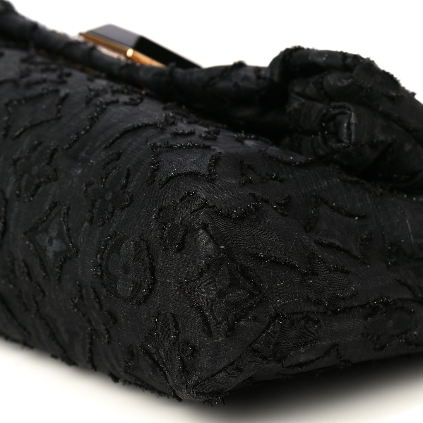 Lurex Quilted Monogram Altair Clutch Black