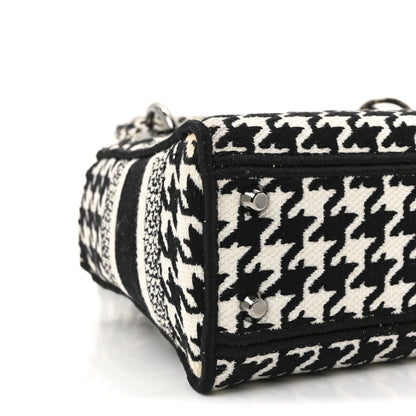 Christian Dior Canvas Houndstooth Embroidered Mini Lady D-Lite Black White 8 of 9