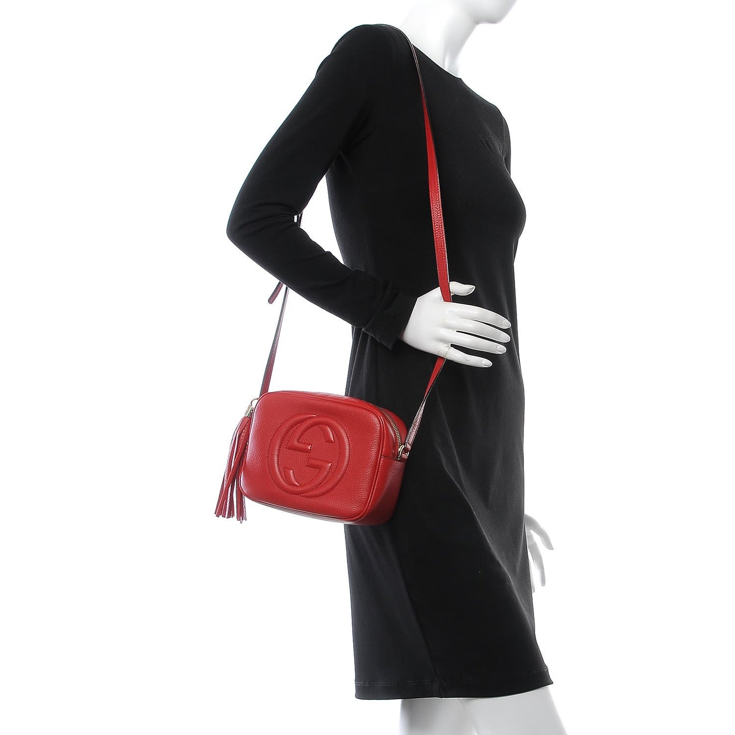 Pebbled Calfskin Small Soho Disco Bag Tabasco Red