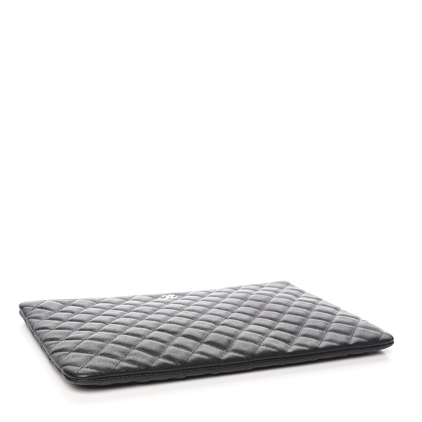 Caviar Quilted Large Cosmetic Case Black