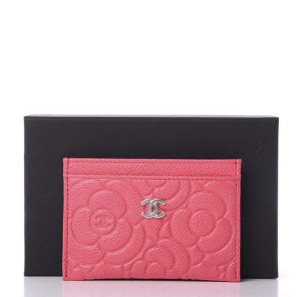 Chanel Caviar Camellia Embossed Card Holder Pink 9 of 9