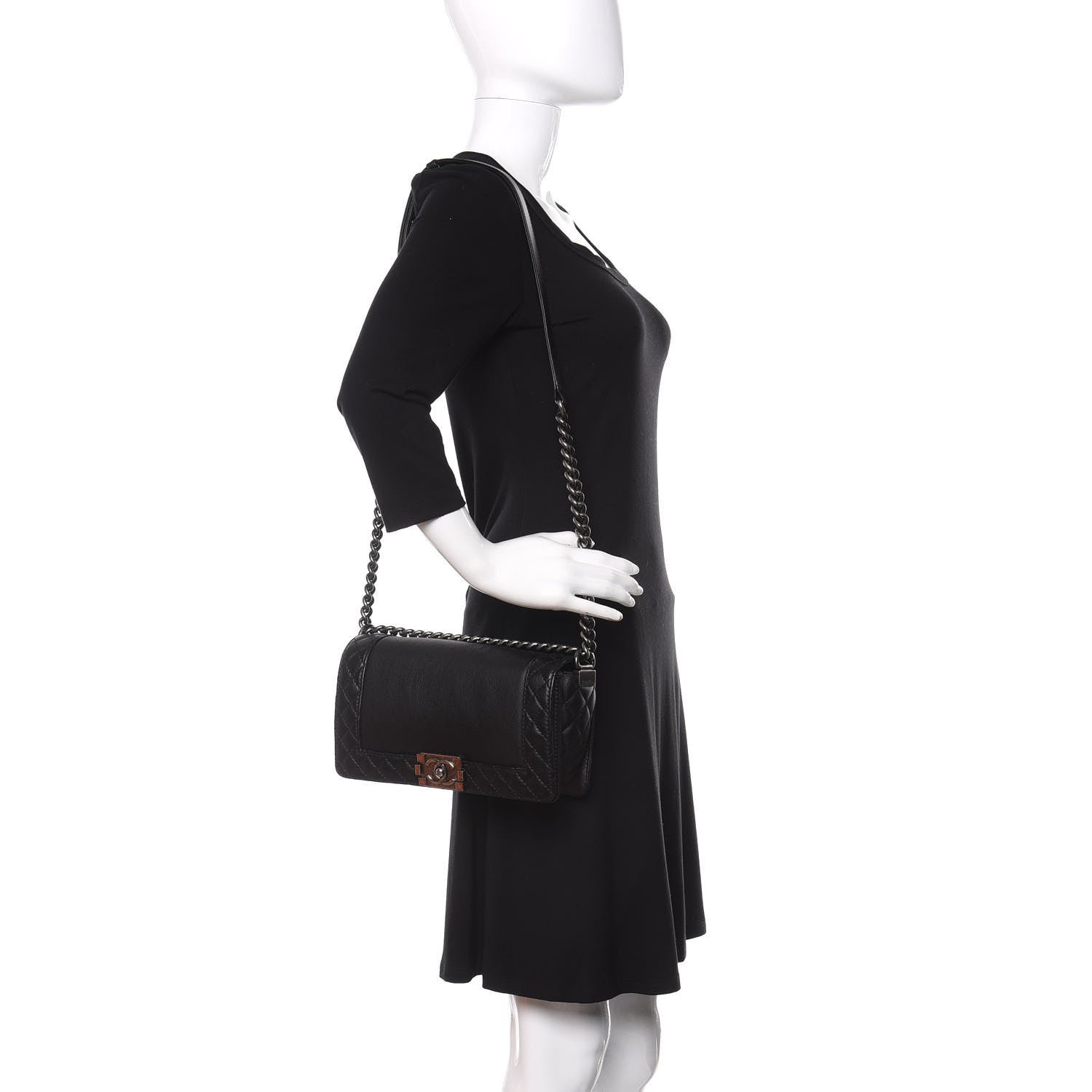 Chanel Calfskin Medium Boy Reverso Flap Black 3 of 11