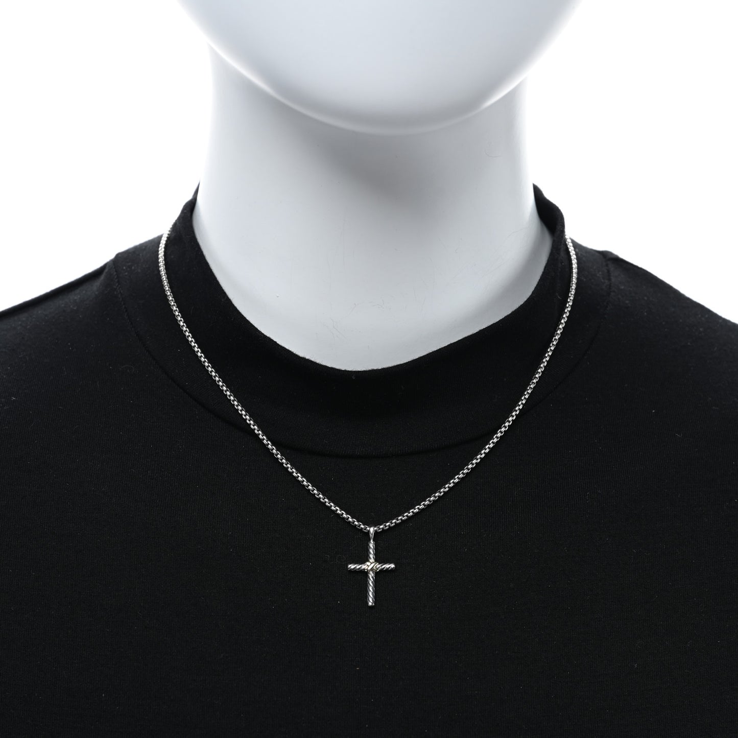 Sterling Silver 14K Yellow Gold Petite X Cross Pendant Necklace