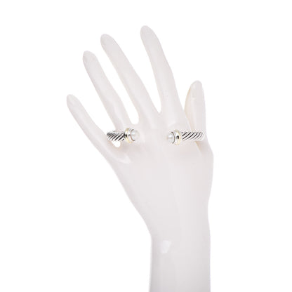 David Yurman Sterling Silver 14K Yellow Gold Pearl 7mm Cable Classics Bracelet 2 of 5