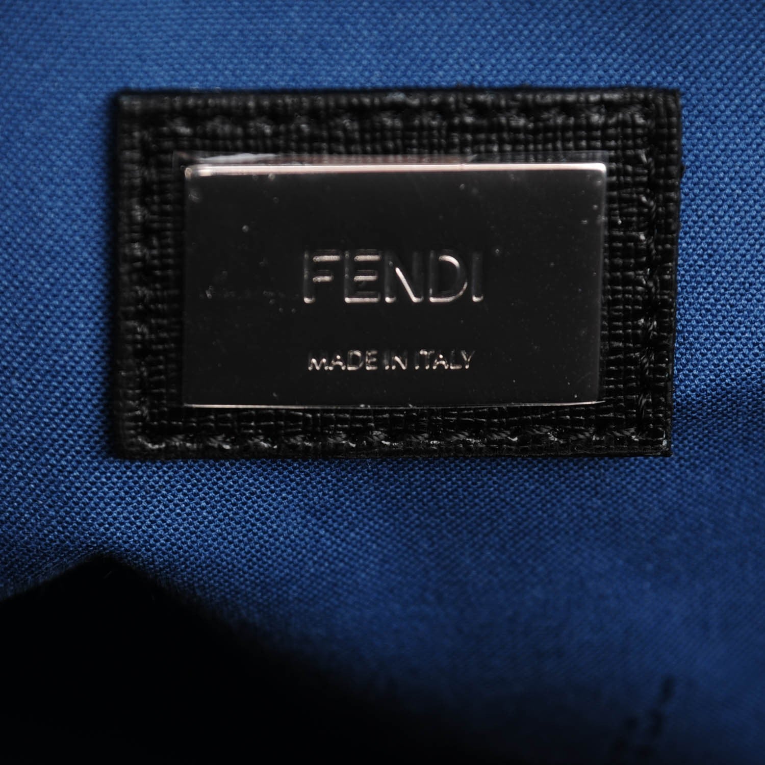 Fendi Vitello Elite Cuoio Monster Buggies Medium Roll Tote Black Multicolor Blue Cobalto 6 of 7