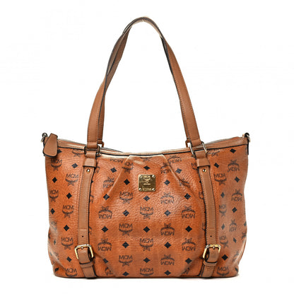 MCM Visetos Medium Essentials Shopper Tote Cognac 1 of 8