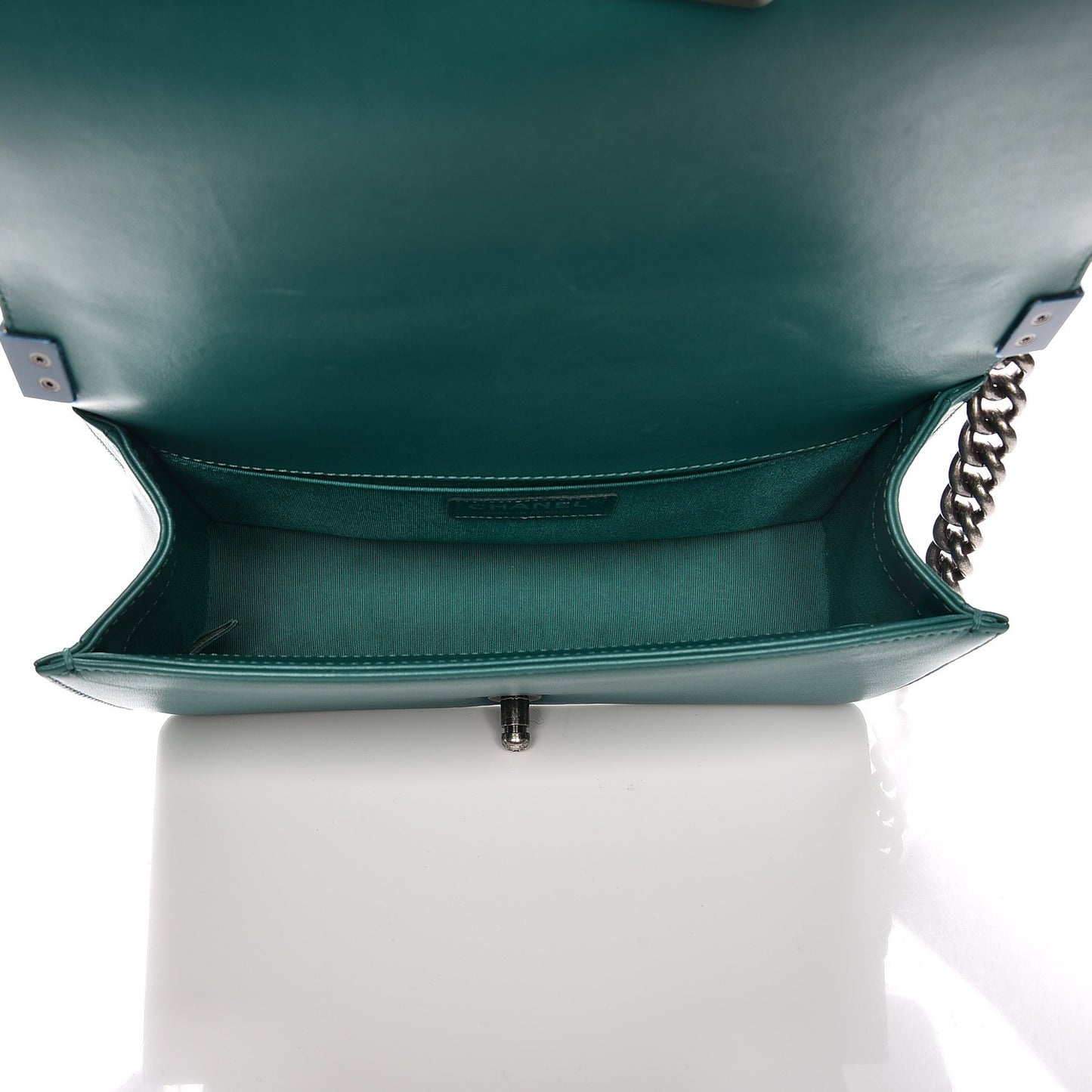 Lambskin Quilted Medium Boy Flap Green