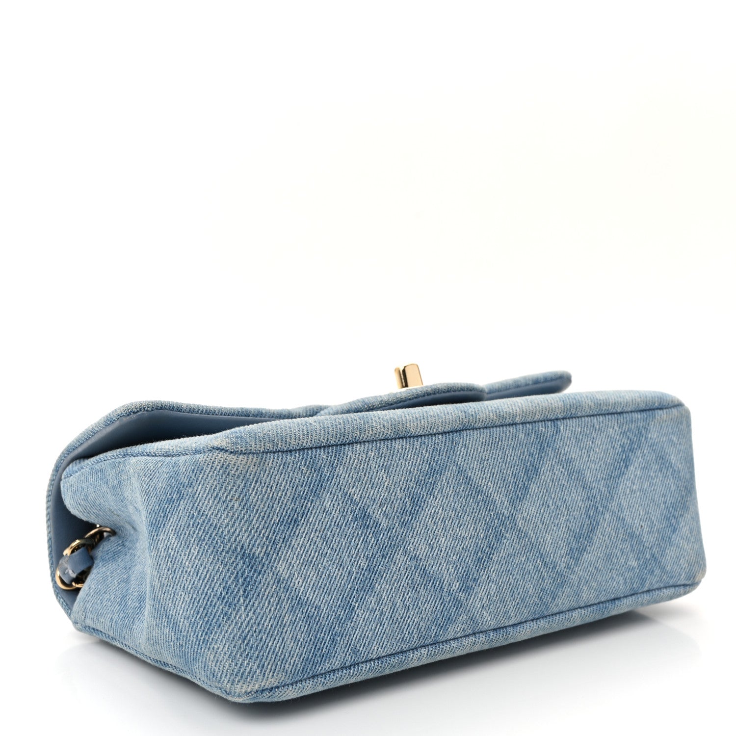 Chanel Printed Denim Quilted Mini Rectangular Flap Light Blue 4 of 11