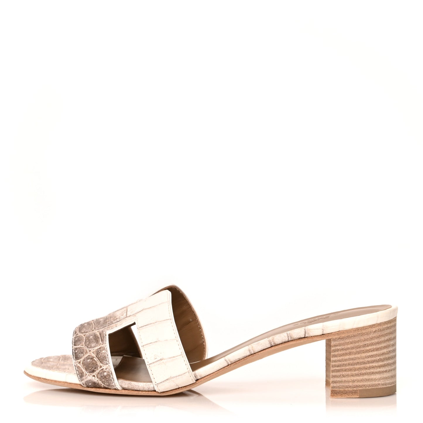 Matte Niloticus Crocodile Himalaya Oasis Sandals 37 White