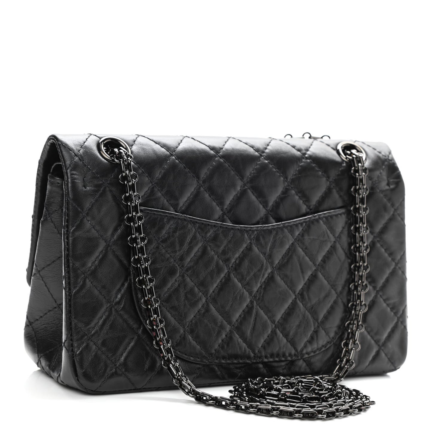 Aged Calfskin Quilted 2.55 Reissue 225 Flap So Black