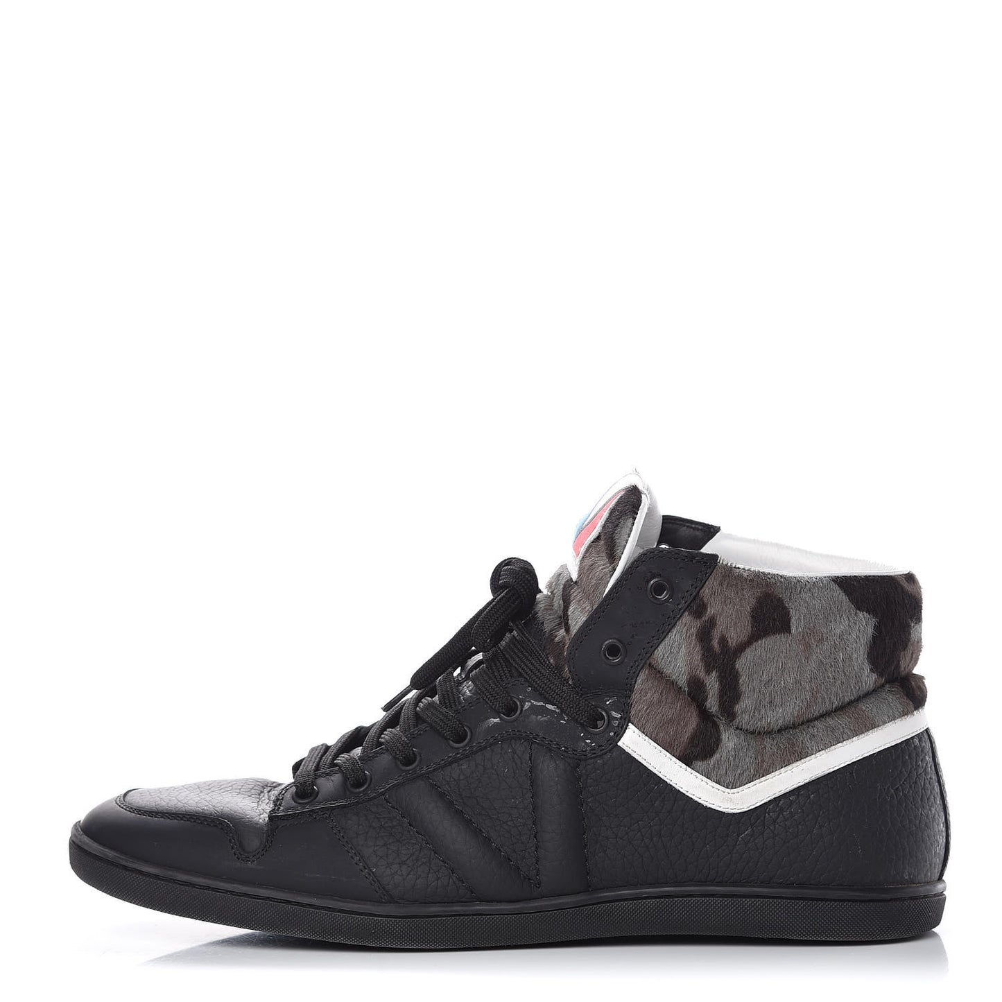 Calfskin Pony Hair Camouflage Heroes Sneakers 8 Black