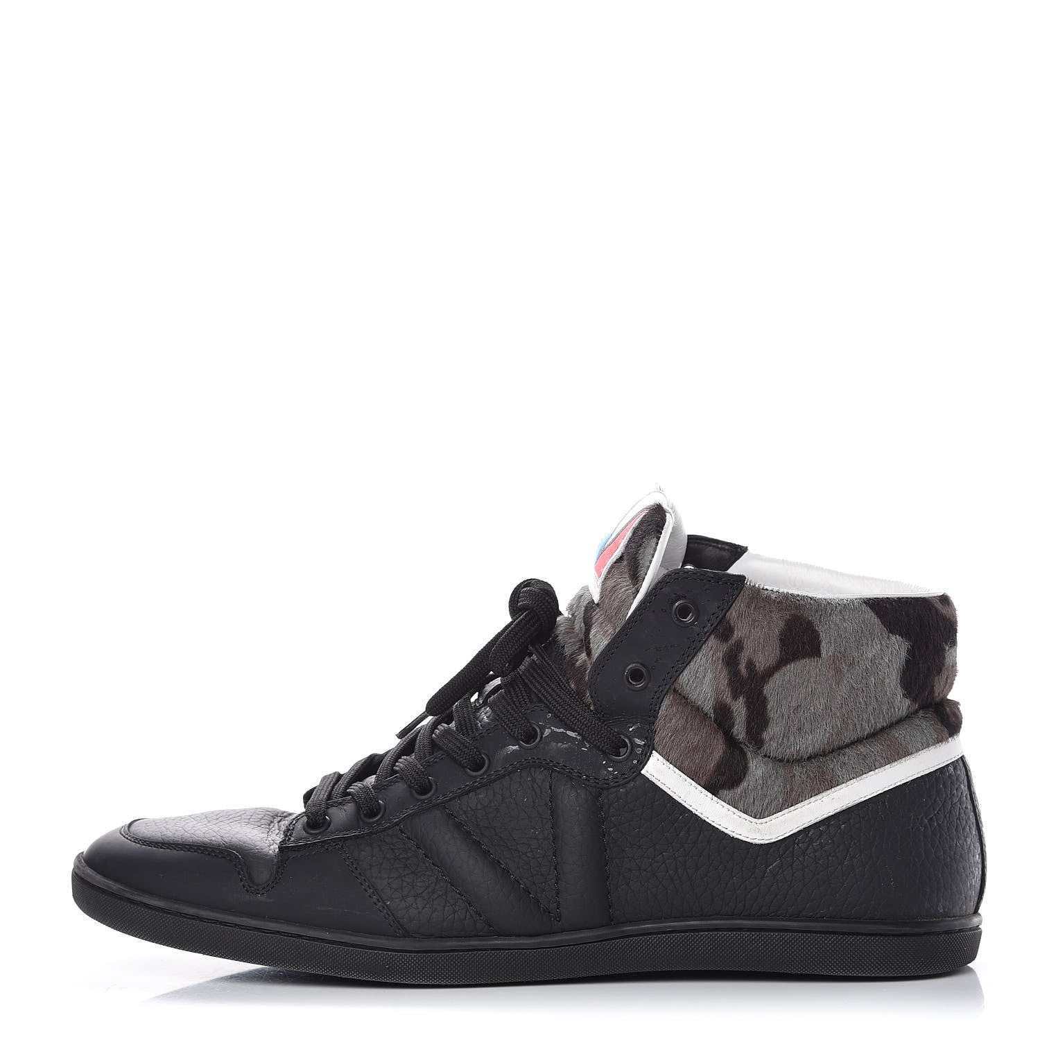 Louis Vuitton Calfskin Pony Hair Camouflage Heroes Sneakers 8 Black 1 of 13