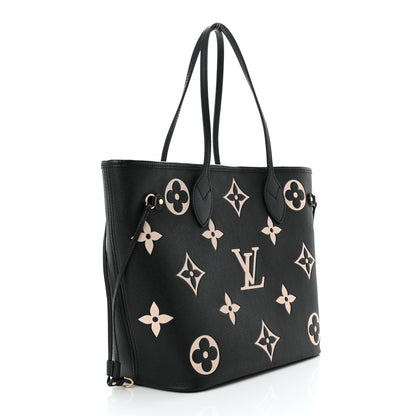 Louis Vuitton Empreinte Monogram Giant Neverfull MM Black Beige 2 of 9