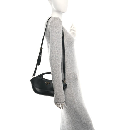 Prada City Calfskin Medium Metal Triangle Logo Bag Black 2 of 10