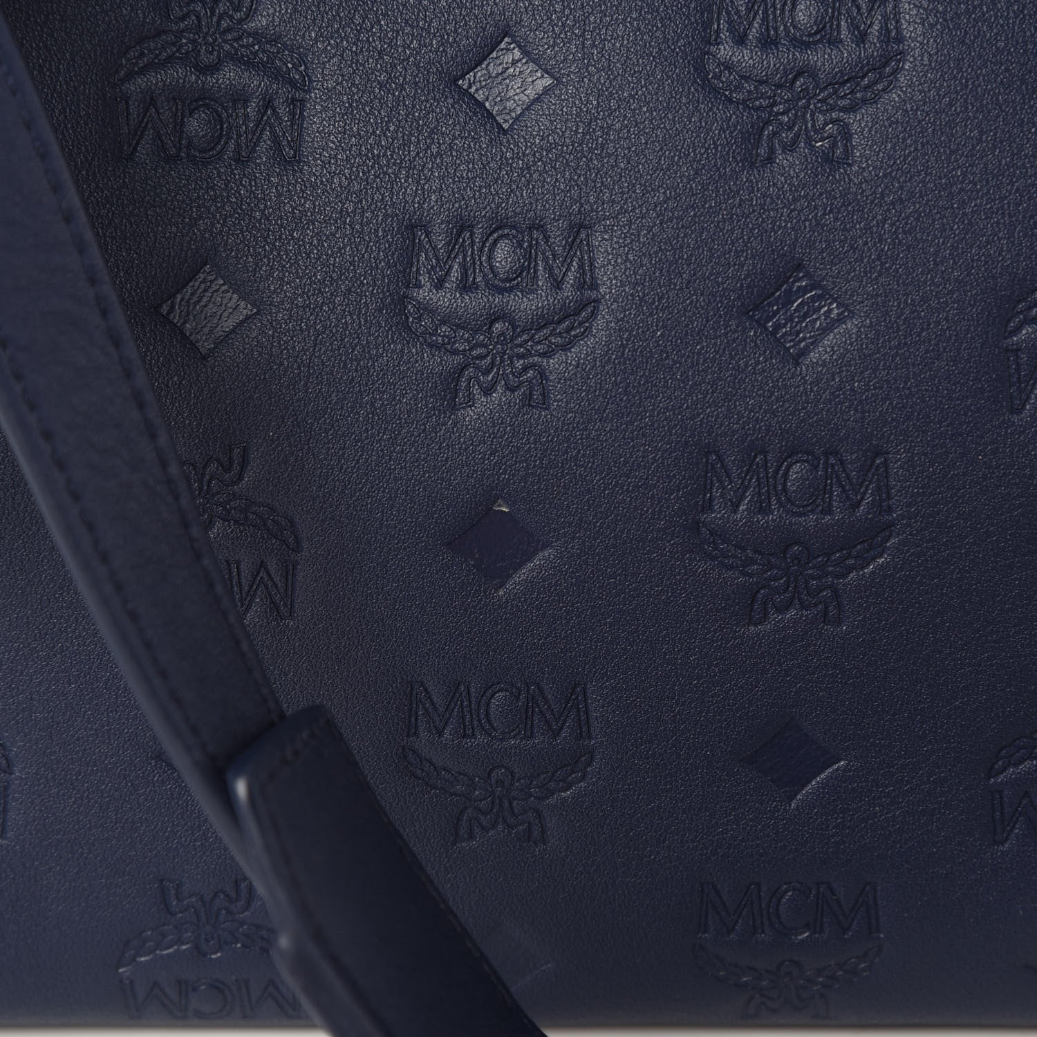 MCM Calfskin Ottomar Monogram Medium Klara Hobo Navy Blue 12 of 13