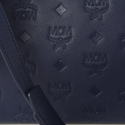 MCM Calfskin Ottomar Monogram Medium Klara Hobo Navy Blue 12 of 13