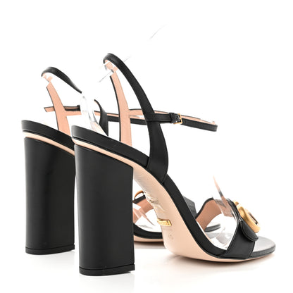 Gucci Lifford Calfskin GG Marmont Ankle Wrap 105mm Sandals 40 Black 4 of 7