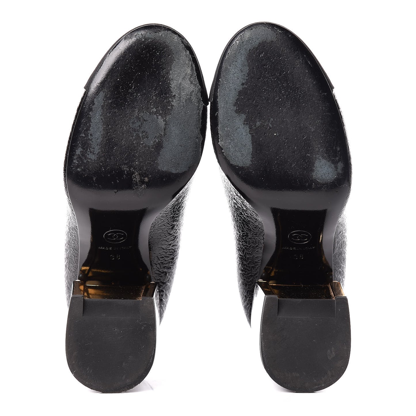 Fantasy Patent Calfskin Grosgrain Cap Toe Pumps 38 Black