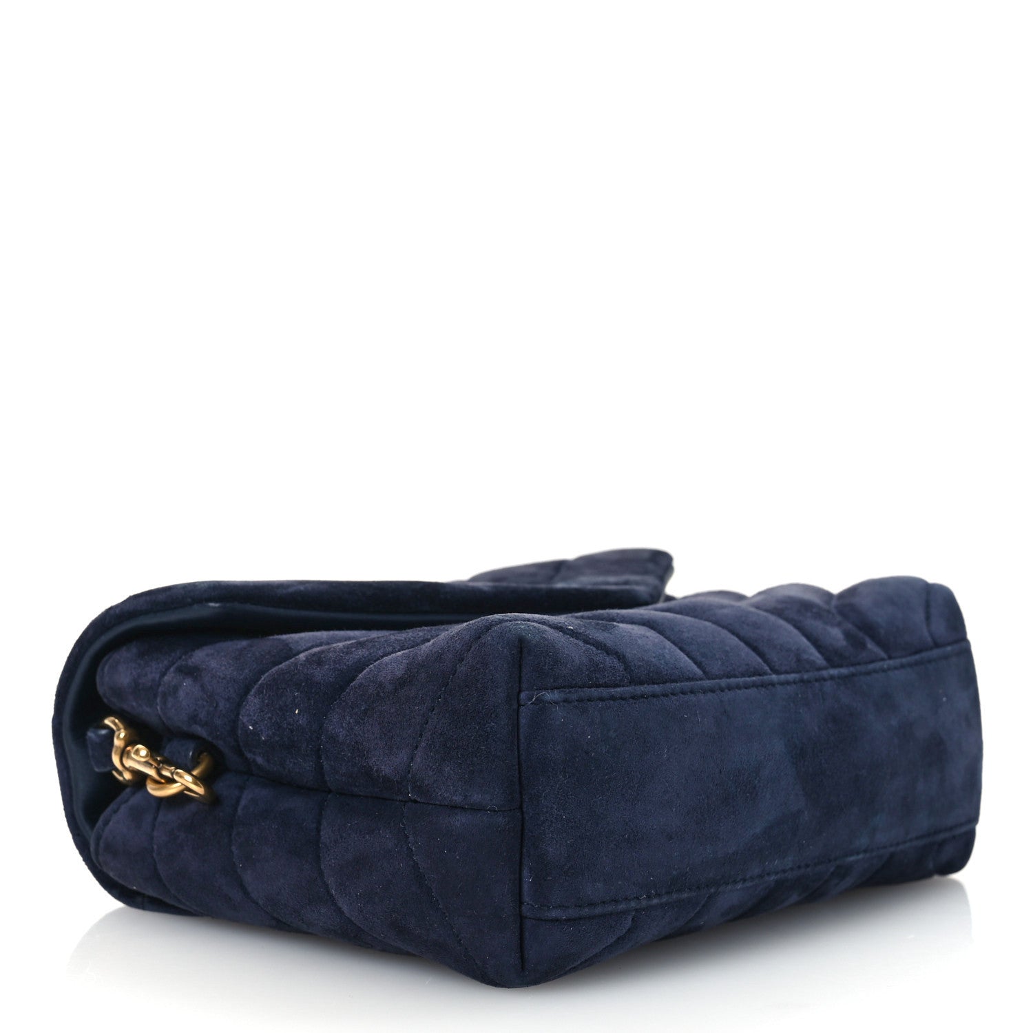 Saint Laurent Suede Y Quilted Monogram Toy Loulou Crossbody Bag Navy 4 of 12