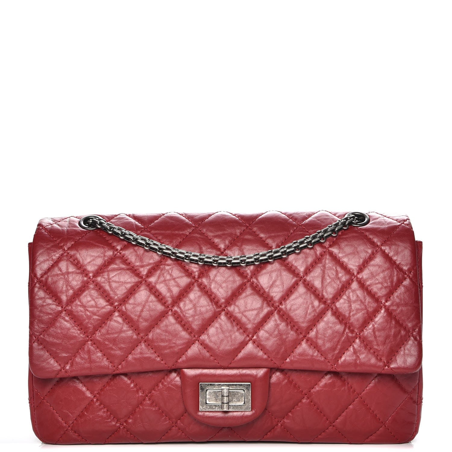 Chanel Aged Calfskin Quilted 2.55 Reissue 227 Flap Red 1 of 8