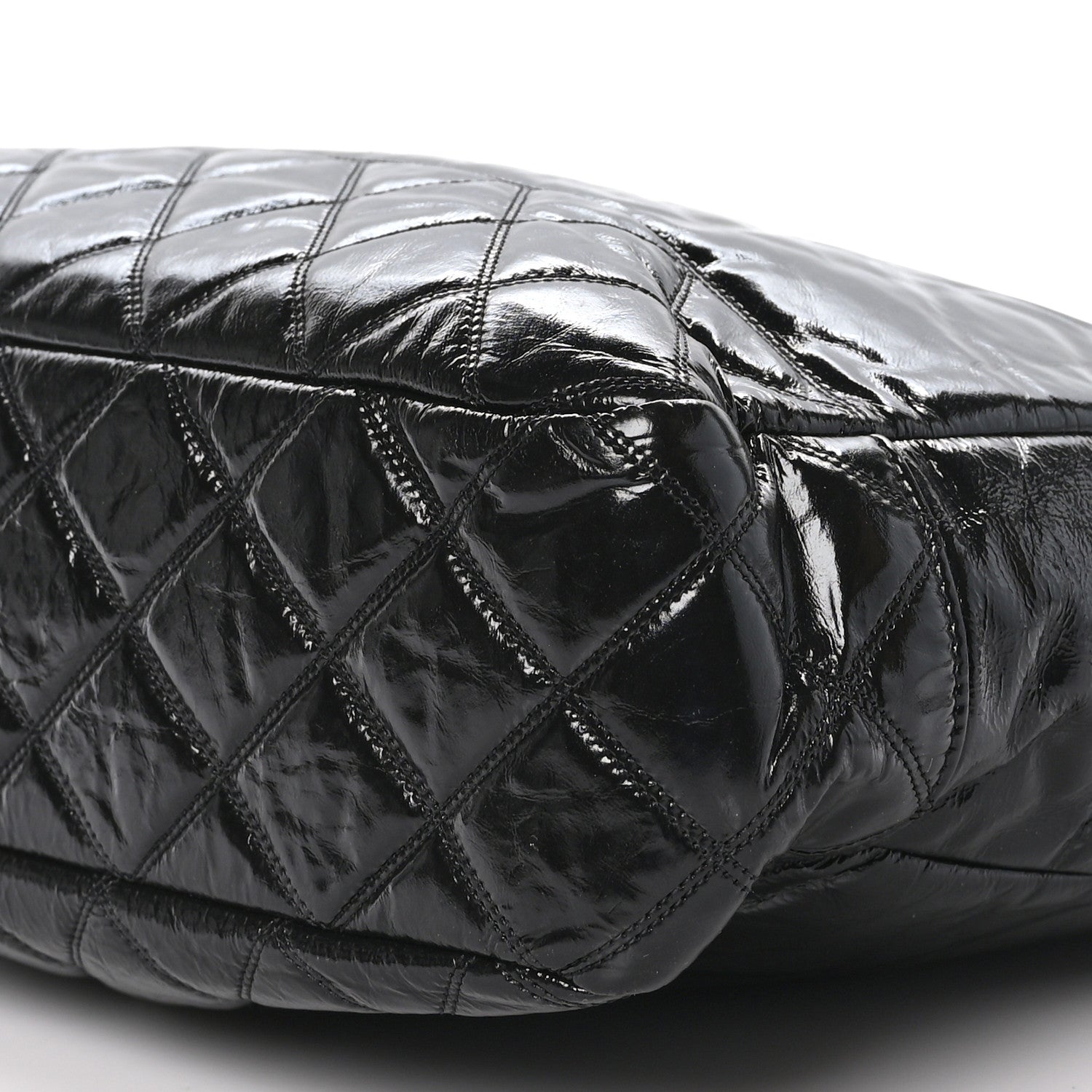 Chanel Shiny Aged Calfskin Quilted Small Shopping Bag Black 11 of 11