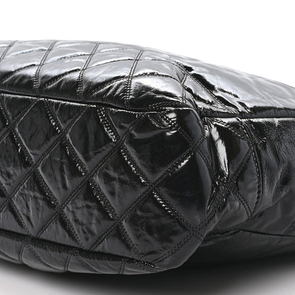 Chanel Shiny Aged Calfskin Quilted Small Shopping Bag Black 11 of 11