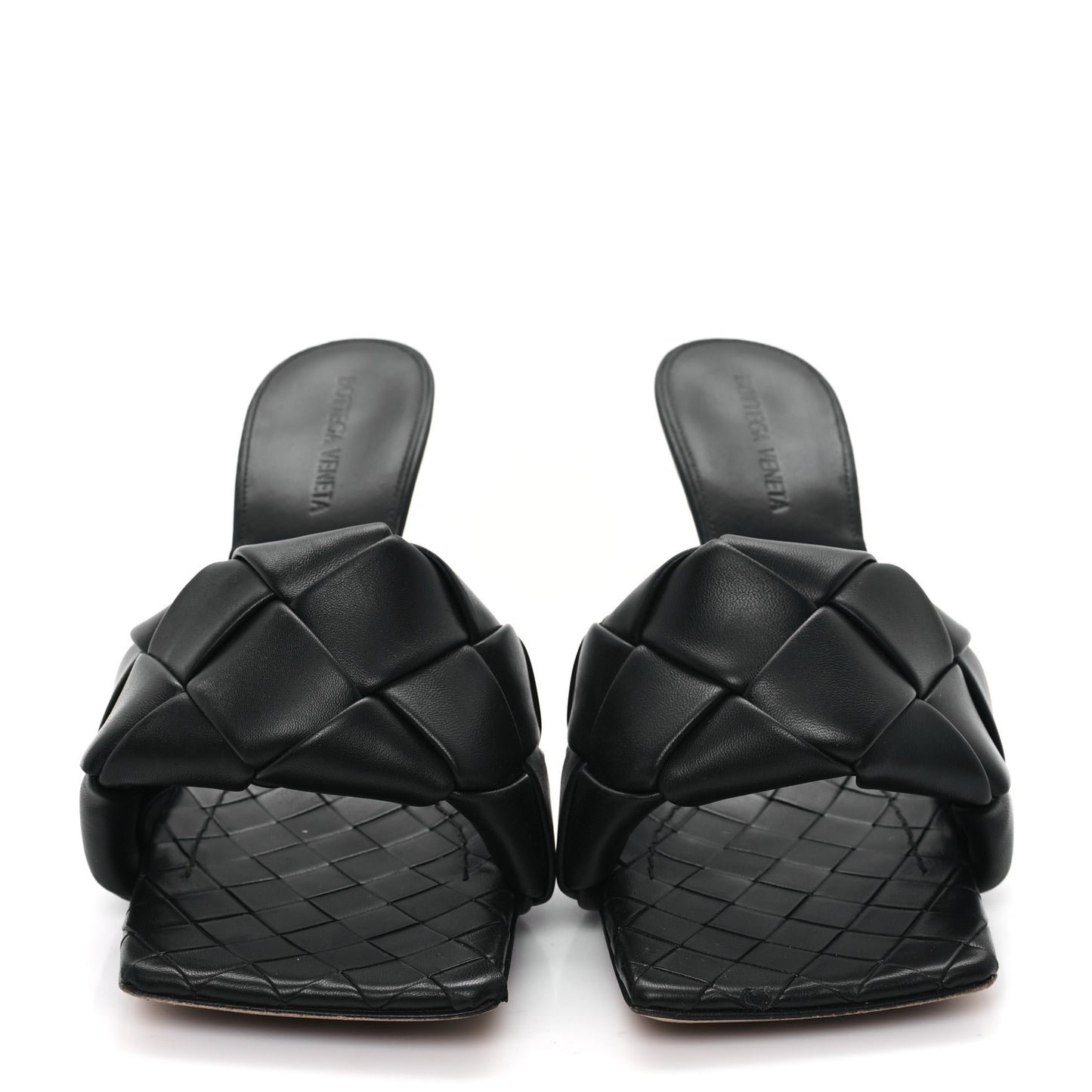 Nappa Maxi Intrecciato Lido Mule Sandals 40 Black