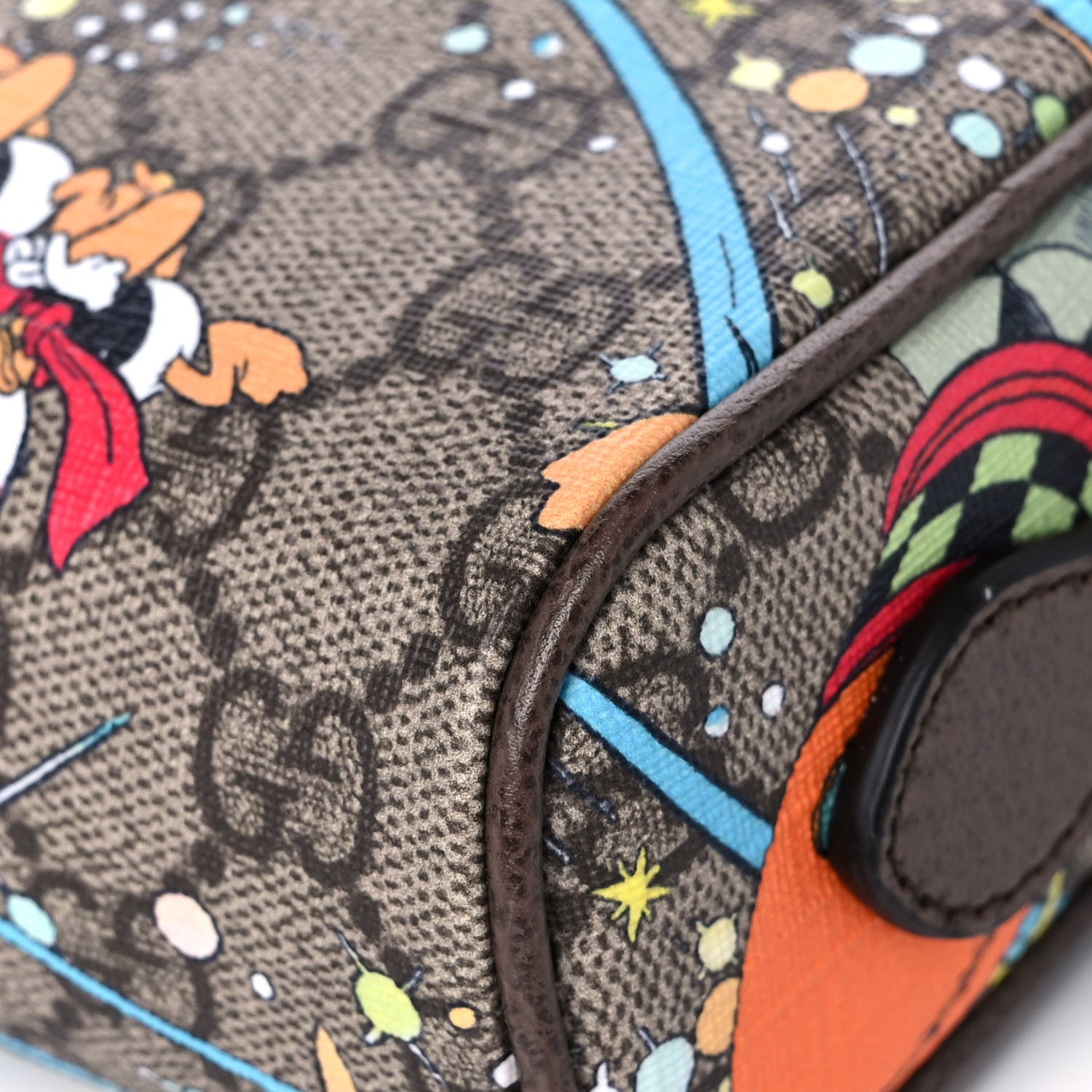 Gucci X DISNEY GG Supreme Monogram Donald Duck Interlocking G Shoulder Bag Beige Multicolor New Acero 14 of 14