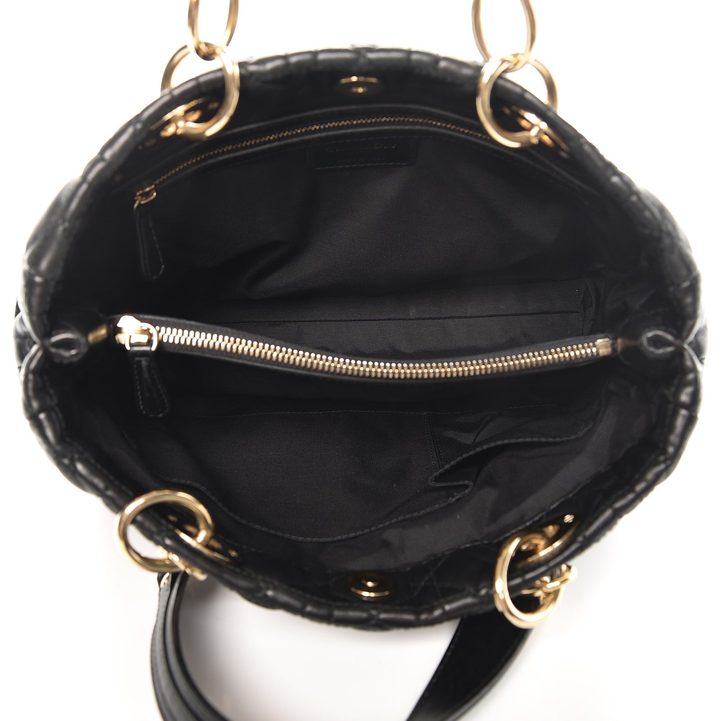 Lambskin Cannage Small Dior Soft Shopping Tote Black