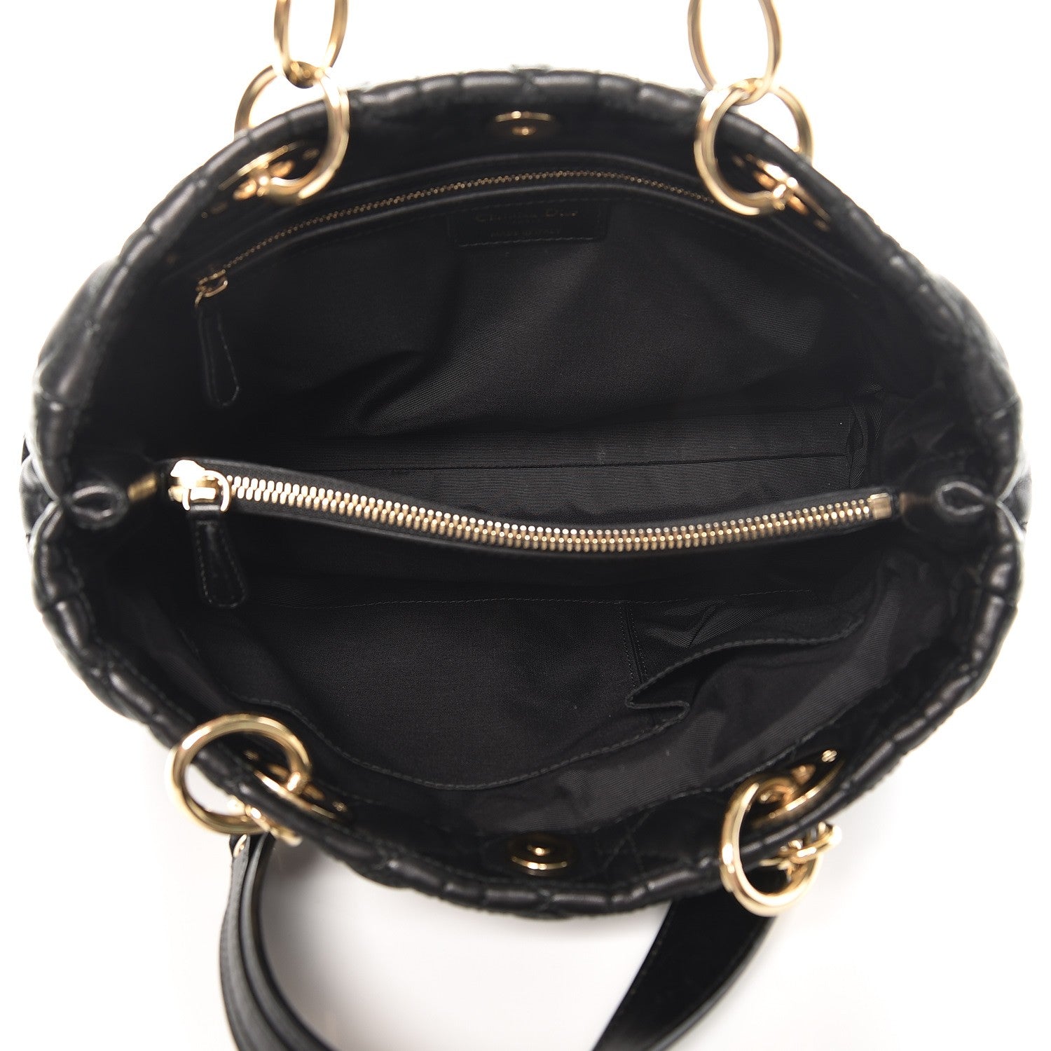 Christian Dior Lambskin Cannage Small Dior Soft Shopping Tote Black 5 of 6