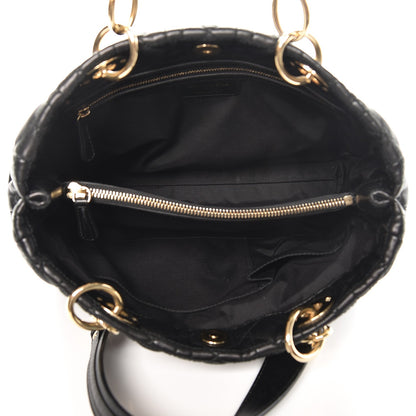 Christian Dior Lambskin Cannage Small Dior Soft Shopping Tote Black 5 of 6