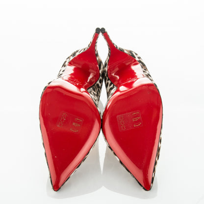 Christian Louboutin Calf Hair Leopard Print Pigalle Follies 100 Pumps 40 Brown White 5 of 7