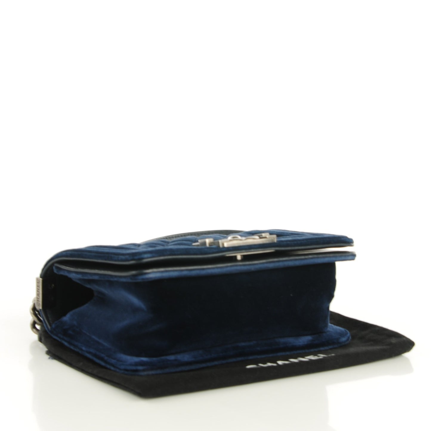Velvet Quilted Small Boy Flap Navy